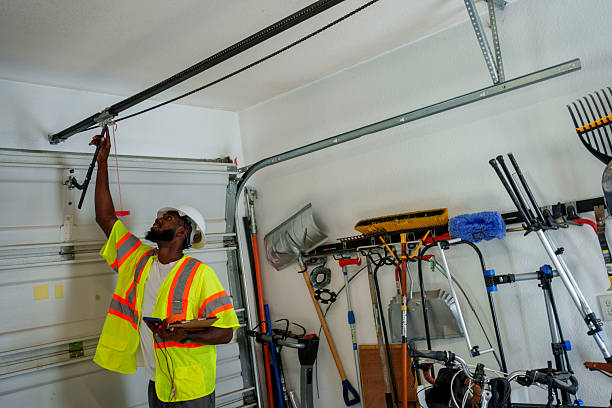 Professional Garage Door Panel Replacement technician working in Woodlynne, NJ